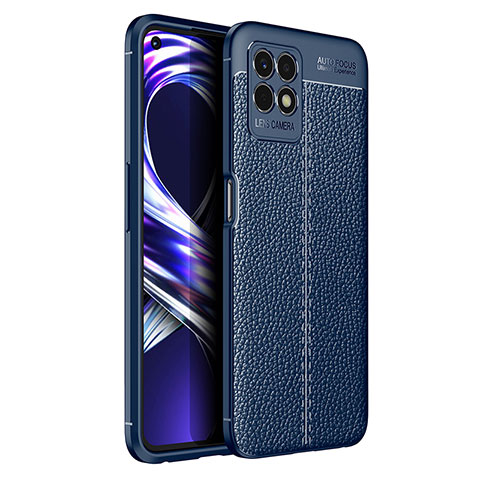 Silikon Hülle Handyhülle Gummi Schutzhülle Flexible Leder Tasche für Realme 8i Blau