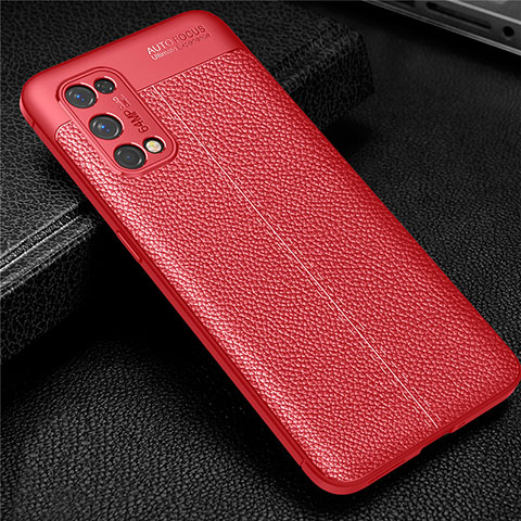 Silikon Hülle Handyhülle Gummi Schutzhülle Flexible Leder Tasche für Realme V15 5G Rot