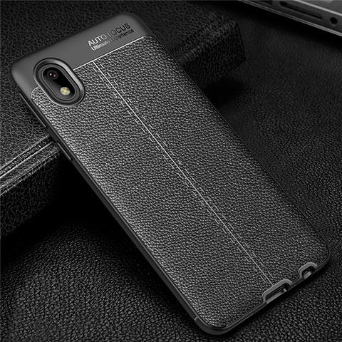 Silikon Hülle Handyhülle Gummi Schutzhülle Flexible Leder Tasche für Samsung Galaxy A01 Core Schwarz