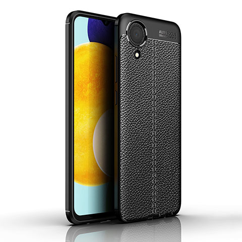 Silikon Hülle Handyhülle Gummi Schutzhülle Flexible Leder Tasche für Samsung Galaxy A03 Core Schwarz