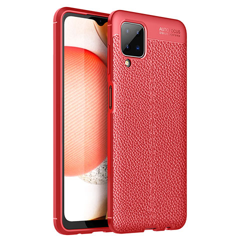 Silikon Hülle Handyhülle Gummi Schutzhülle Flexible Leder Tasche für Samsung Galaxy A12 5G Rot