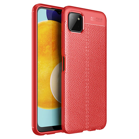 Silikon Hülle Handyhülle Gummi Schutzhülle Flexible Leder Tasche für Samsung Galaxy A22 5G Rot