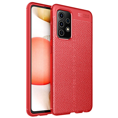 Silikon Hülle Handyhülle Gummi Schutzhülle Flexible Leder Tasche für Samsung Galaxy A52 4G Rot