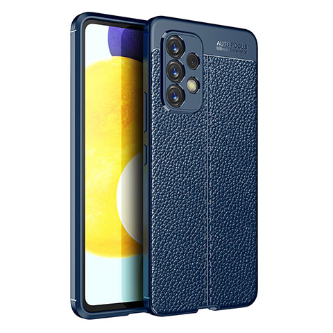 Silikon Hülle Handyhülle Gummi Schutzhülle Flexible Leder Tasche für Samsung Galaxy A53 5G Blau