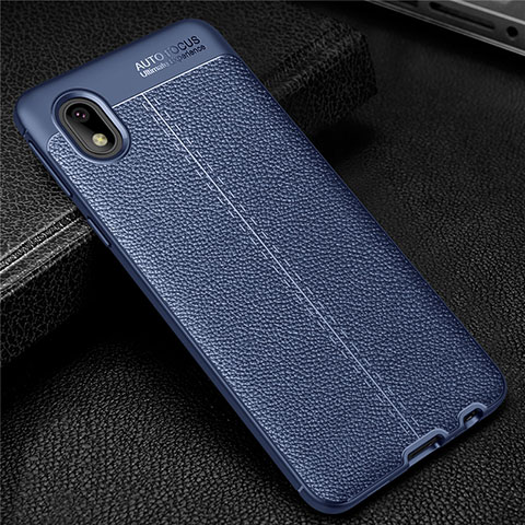 Silikon Hülle Handyhülle Gummi Schutzhülle Flexible Leder Tasche für Samsung Galaxy M01 Core Blau