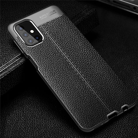 Silikon Hülle Handyhülle Gummi Schutzhülle Flexible Leder Tasche für Samsung Galaxy M31s Schwarz