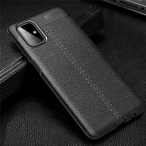 Silikon Hülle Handyhülle Gummi Schutzhülle Flexible Leder Tasche für Samsung Galaxy M51 Schwarz