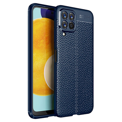 Silikon Hülle Handyhülle Gummi Schutzhülle Flexible Leder Tasche für Samsung Galaxy M53 5G Blau