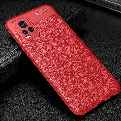 Silikon Hülle Handyhülle Gummi Schutzhülle Flexible Leder Tasche für Vivo V20 Rot