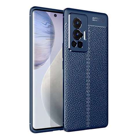 Silikon Hülle Handyhülle Gummi Schutzhülle Flexible Leder Tasche für Vivo X70 Pro 5G Blau