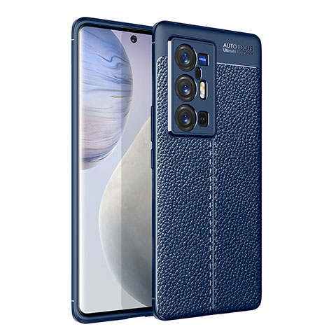 Silikon Hülle Handyhülle Gummi Schutzhülle Flexible Leder Tasche für Vivo X70 Pro+ Plus 5G Blau