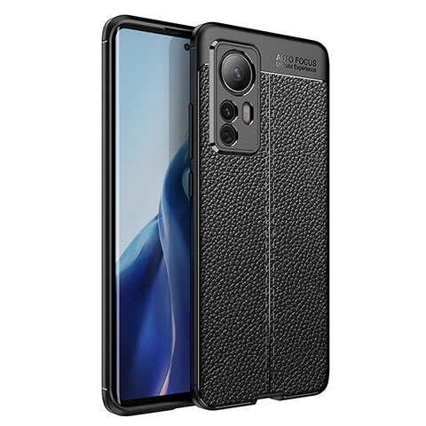 Silikon Hülle Handyhülle Gummi Schutzhülle Flexible Leder Tasche für Xiaomi Mi 12 Lite 5G Schwarz