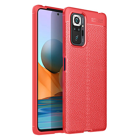 Silikon Hülle Handyhülle Gummi Schutzhülle Flexible Leder Tasche für Xiaomi Redmi Note 10 Pro Max Rot