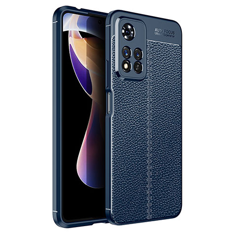 Silikon Hülle Handyhülle Gummi Schutzhülle Flexible Leder Tasche für Xiaomi Redmi Note 11 Pro+ Plus 5G Blau