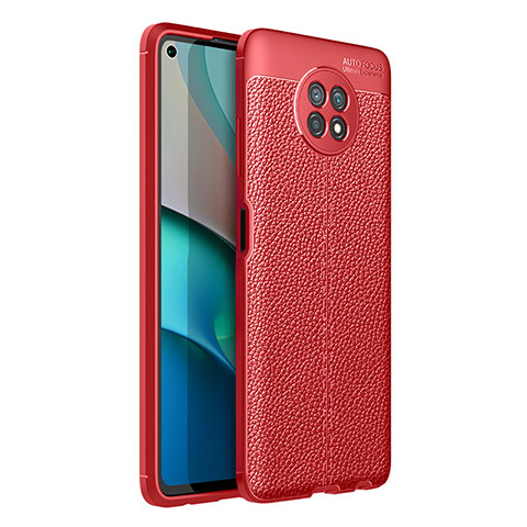 Silikon Hülle Handyhülle Gummi Schutzhülle Flexible Leder Tasche für Xiaomi Redmi Note 9 5G Rot