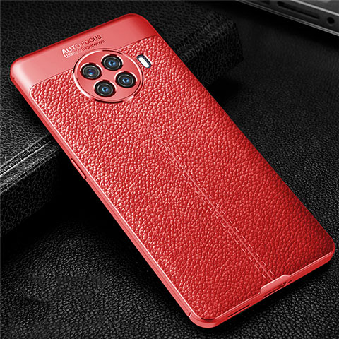 Silikon Hülle Handyhülle Gummi Schutzhülle Flexible Leder Tasche H01 für Oppo Ace2 Rot