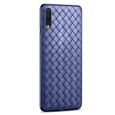 Silikon Hülle Handyhülle Gummi Schutzhülle Flexible Leder Tasche H01 für Xiaomi Mi A3 Blau