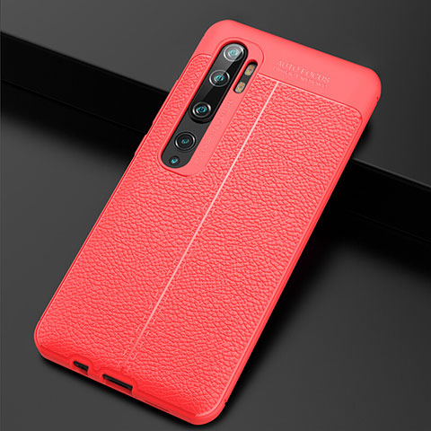 Silikon Hülle Handyhülle Gummi Schutzhülle Flexible Leder Tasche H01 für Xiaomi Mi Note 10 Rot