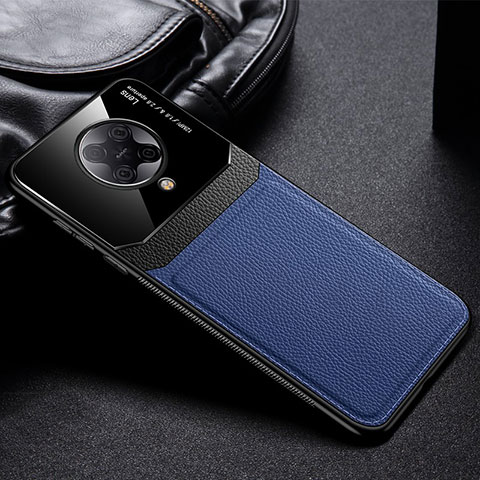 Silikon Hülle Handyhülle Gummi Schutzhülle Flexible Leder Tasche H01 für Xiaomi Redmi K30 Pro 5G Blau