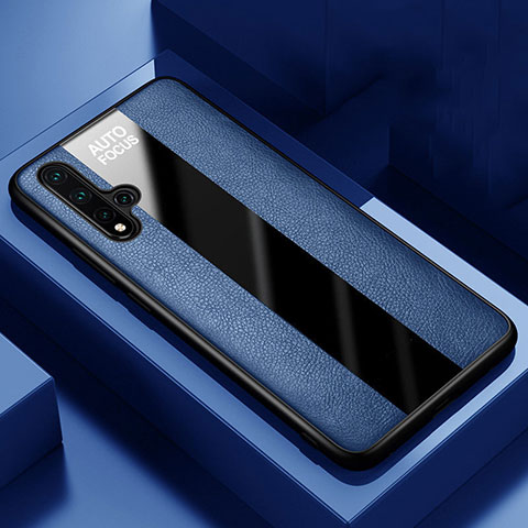 Silikon Hülle Handyhülle Gummi Schutzhülle Flexible Leder Tasche H02 für Huawei Nova 5 Pro Blau