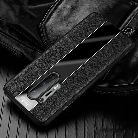 Silikon Hülle Handyhülle Gummi Schutzhülle Flexible Leder Tasche H02 für OnePlus 8 Pro Schwarz