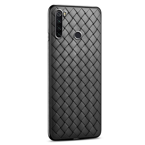 Silikon Hülle Handyhülle Gummi Schutzhülle Flexible Leder Tasche H02 für Xiaomi Redmi Note 8 (2021) Schwarz