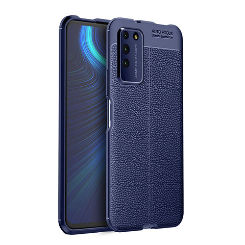 Silikon Hülle Handyhülle Gummi Schutzhülle Flexible Leder Tasche H03 für Huawei Honor X10 5G Blau