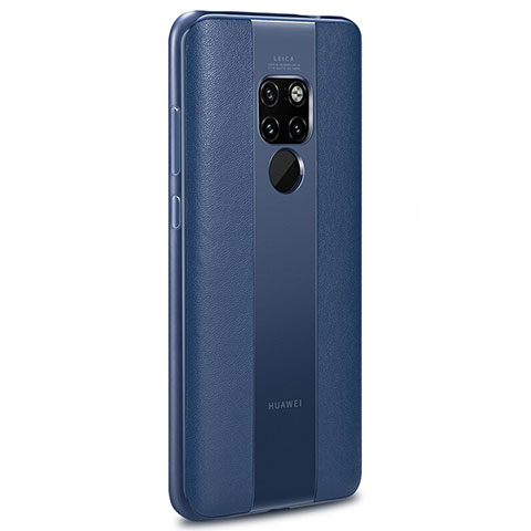 Silikon Hülle Handyhülle Gummi Schutzhülle Flexible Leder Tasche H03 für Huawei Mate 20 X 5G Blau