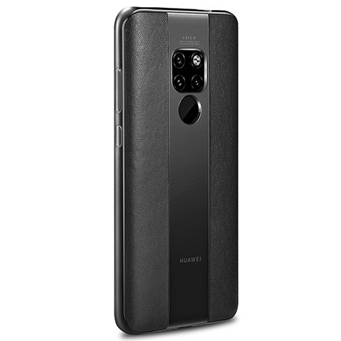 Silikon Hülle Handyhülle Gummi Schutzhülle Flexible Leder Tasche H03 für Huawei Mate 20 X 5G Schwarz