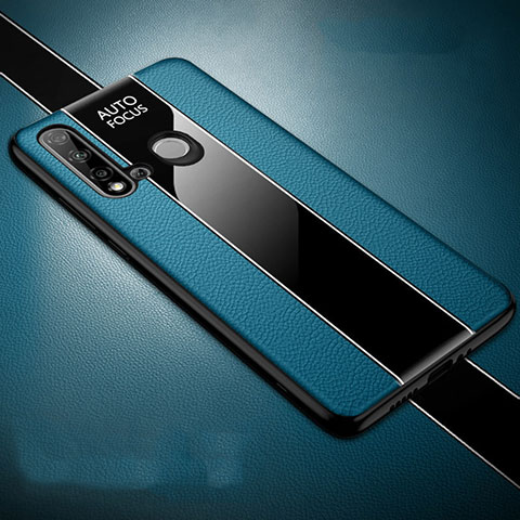 Silikon Hülle Handyhülle Gummi Schutzhülle Flexible Leder Tasche H03 für Huawei P20 Lite (2019) Blau