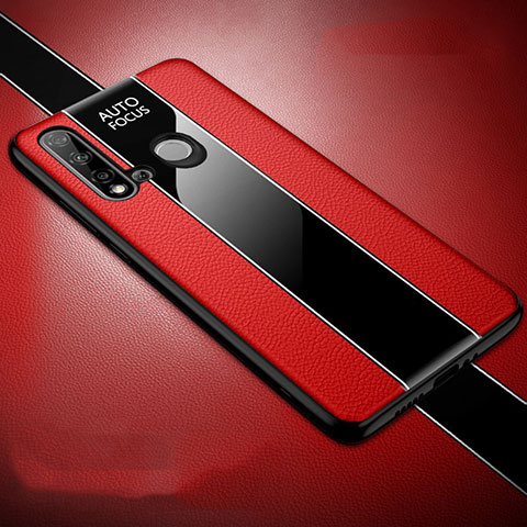 Silikon Hülle Handyhülle Gummi Schutzhülle Flexible Leder Tasche H03 für Huawei P20 Lite (2019) Rot