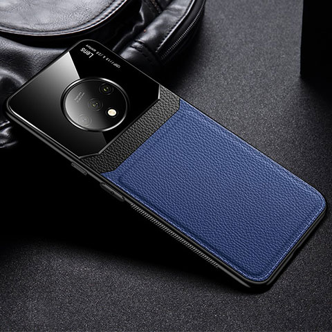 Silikon Hülle Handyhülle Gummi Schutzhülle Flexible Leder Tasche H03 für OnePlus 7T Blau
