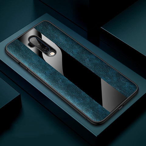 Silikon Hülle Handyhülle Gummi Schutzhülle Flexible Leder Tasche H03 für OnePlus 7T Pro Blau