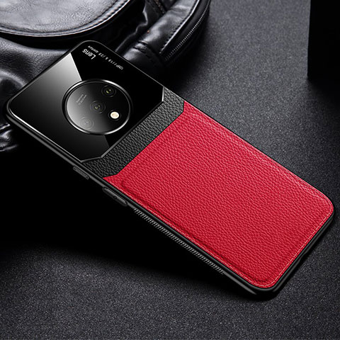 Silikon Hülle Handyhülle Gummi Schutzhülle Flexible Leder Tasche H03 für OnePlus 7T Rot