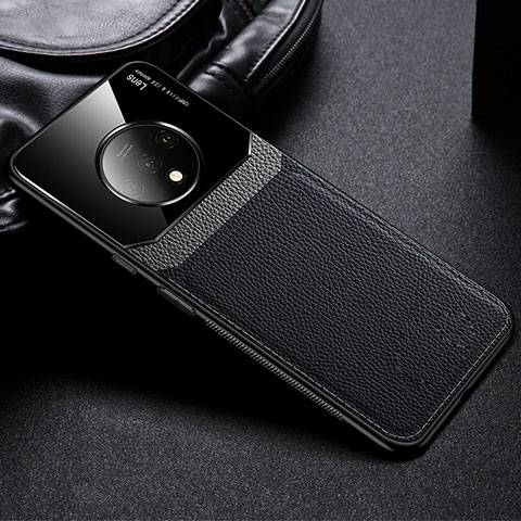 Silikon Hülle Handyhülle Gummi Schutzhülle Flexible Leder Tasche H03 für OnePlus 7T Schwarz