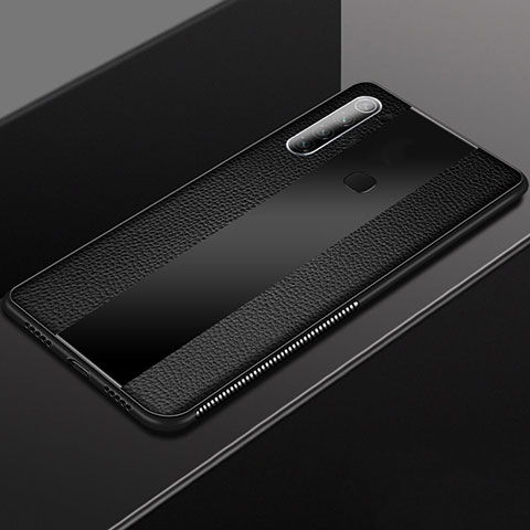 Silikon Hülle Handyhülle Gummi Schutzhülle Flexible Leder Tasche H03 für Xiaomi Redmi Note 8 (2021) Schwarz