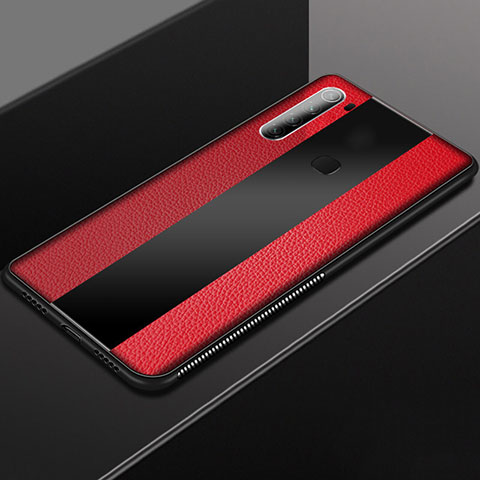 Silikon Hülle Handyhülle Gummi Schutzhülle Flexible Leder Tasche H03 für Xiaomi Redmi Note 8 Rot