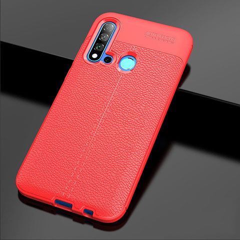 Silikon Hülle Handyhülle Gummi Schutzhülle Flexible Leder Tasche H04 für Huawei P20 Lite (2019) Rot