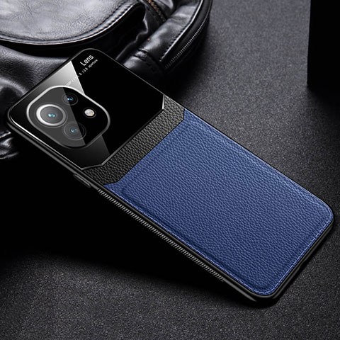 Silikon Hülle Handyhülle Gummi Schutzhülle Flexible Leder Tasche H04 für Xiaomi Mi 11 Lite 5G Blau