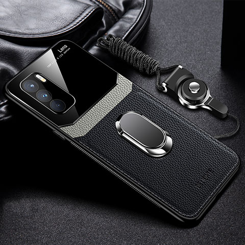 Silikon Hülle Handyhülle Gummi Schutzhülle Flexible Leder Tasche mit Magnetisch FL1 für Oppo K9 Pro 5G Schwarz