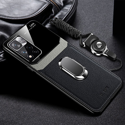 Silikon Hülle Handyhülle Gummi Schutzhülle Flexible Leder Tasche mit Magnetisch FL2 für Xiaomi Mi 11i 5G (2022) Schwarz