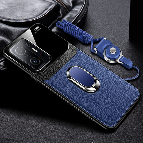 Silikon Hülle Handyhülle Gummi Schutzhülle Flexible Leder Tasche mit Magnetisch FL2 für Xiaomi Mi 11T 5G Blau
