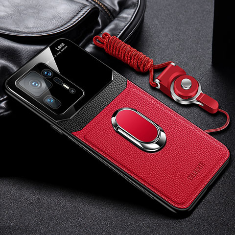 Silikon Hülle Handyhülle Gummi Schutzhülle Flexible Leder Tasche mit Magnetisch FL2 für Xiaomi Mi Mix 4 5G Rot