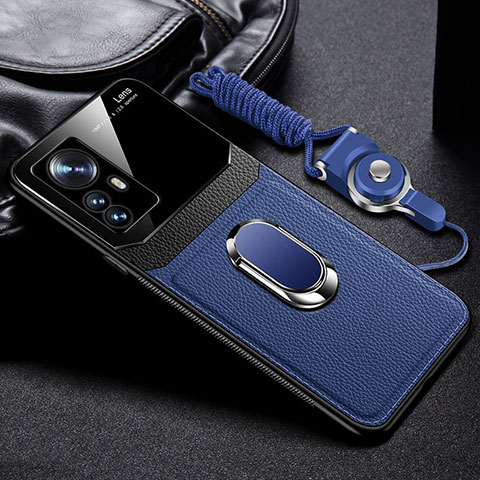 Silikon Hülle Handyhülle Gummi Schutzhülle Flexible Leder Tasche mit Magnetisch FL2 für Xiaomi Redmi K50 Ultra 5G Blau