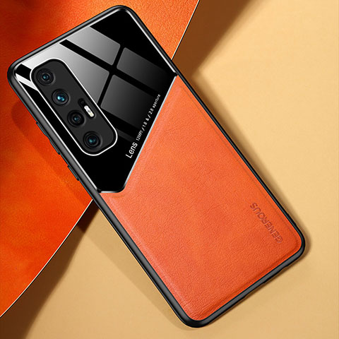 Silikon Hülle Handyhülle Gummi Schutzhülle Flexible Leder Tasche mit Magnetisch für Xiaomi Mi 10S 5G Orange