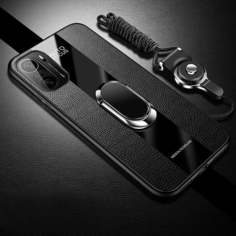 Silikon Hülle Handyhülle Gummi Schutzhülle Flexible Leder Tasche mit Magnetisch S01 für Xiaomi Mi 11i 5G Schwarz