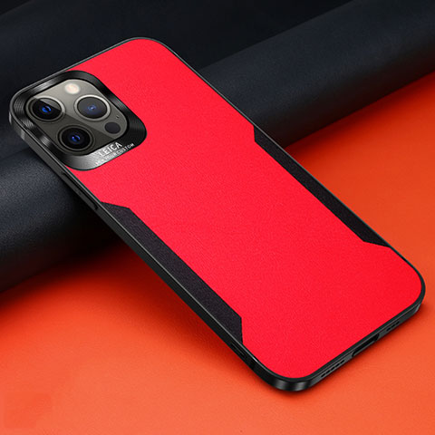 Silikon Hülle Handyhülle Gummi Schutzhülle Flexible Leder Tasche N01 für Apple iPhone 12 Pro Rot