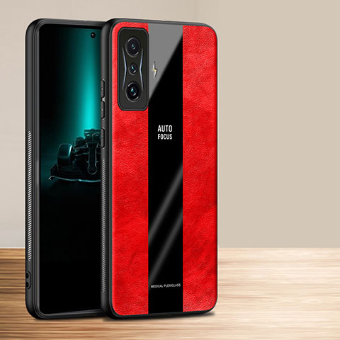 Silikon Hülle Handyhülle Gummi Schutzhülle Flexible Leder Tasche PB1 für Xiaomi Redmi K50 Gaming 5G Rot