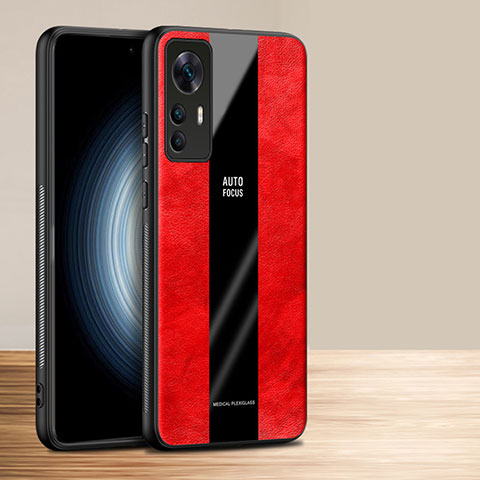 Silikon Hülle Handyhülle Gummi Schutzhülle Flexible Leder Tasche PB1 für Xiaomi Redmi K50 Ultra 5G Rot