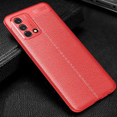 Silikon Hülle Handyhülle Gummi Schutzhülle Flexible Leder Tasche S01 für Oppo Reno6 Lite Rot